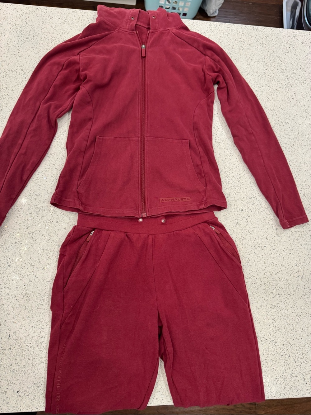 Alphalete Burgundy Full-Zip Jacket & Jogger Set